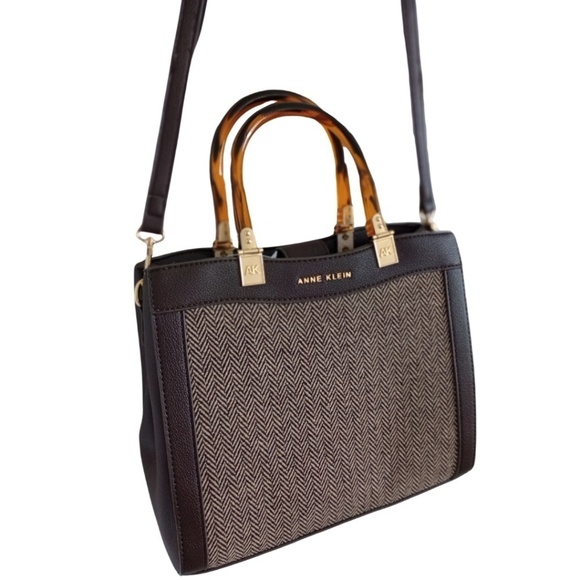 Anne Klein Espresso Vera Convertible Satchel - Picture 1 of 7